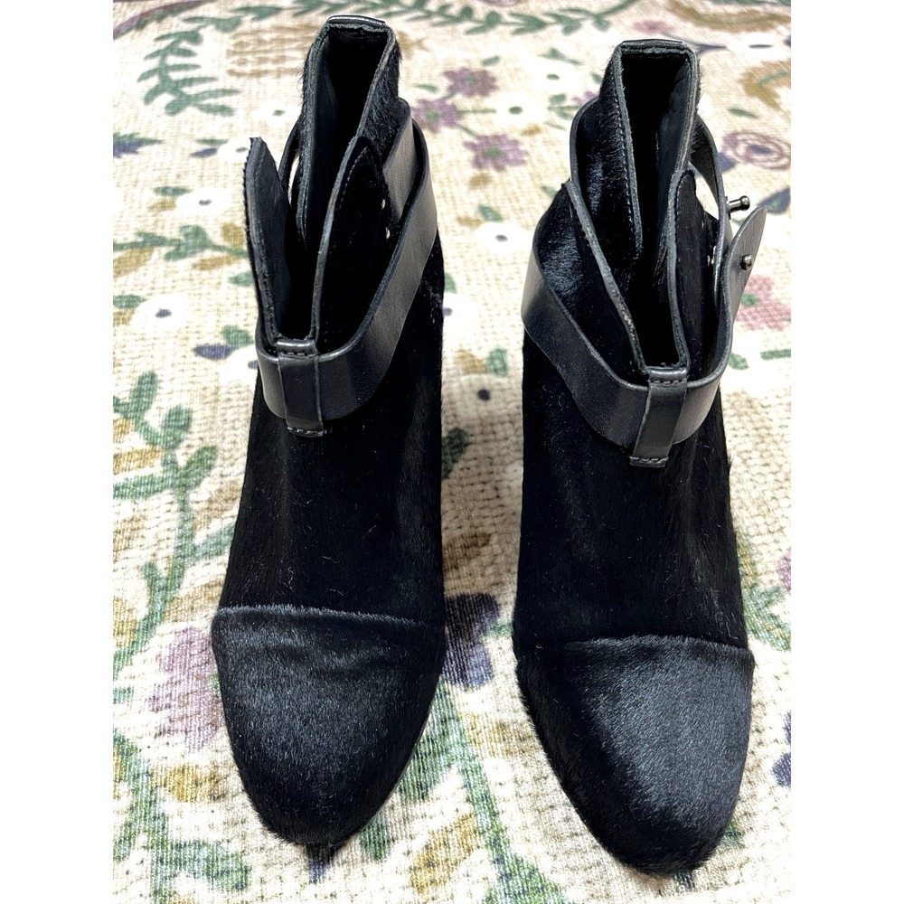 Rag & Bone Harrow Black Calfβ Hair Ankle Booties Womens Size 8.5